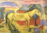 Franz Marc Long Yellow Horse (mk34) oil on canvas